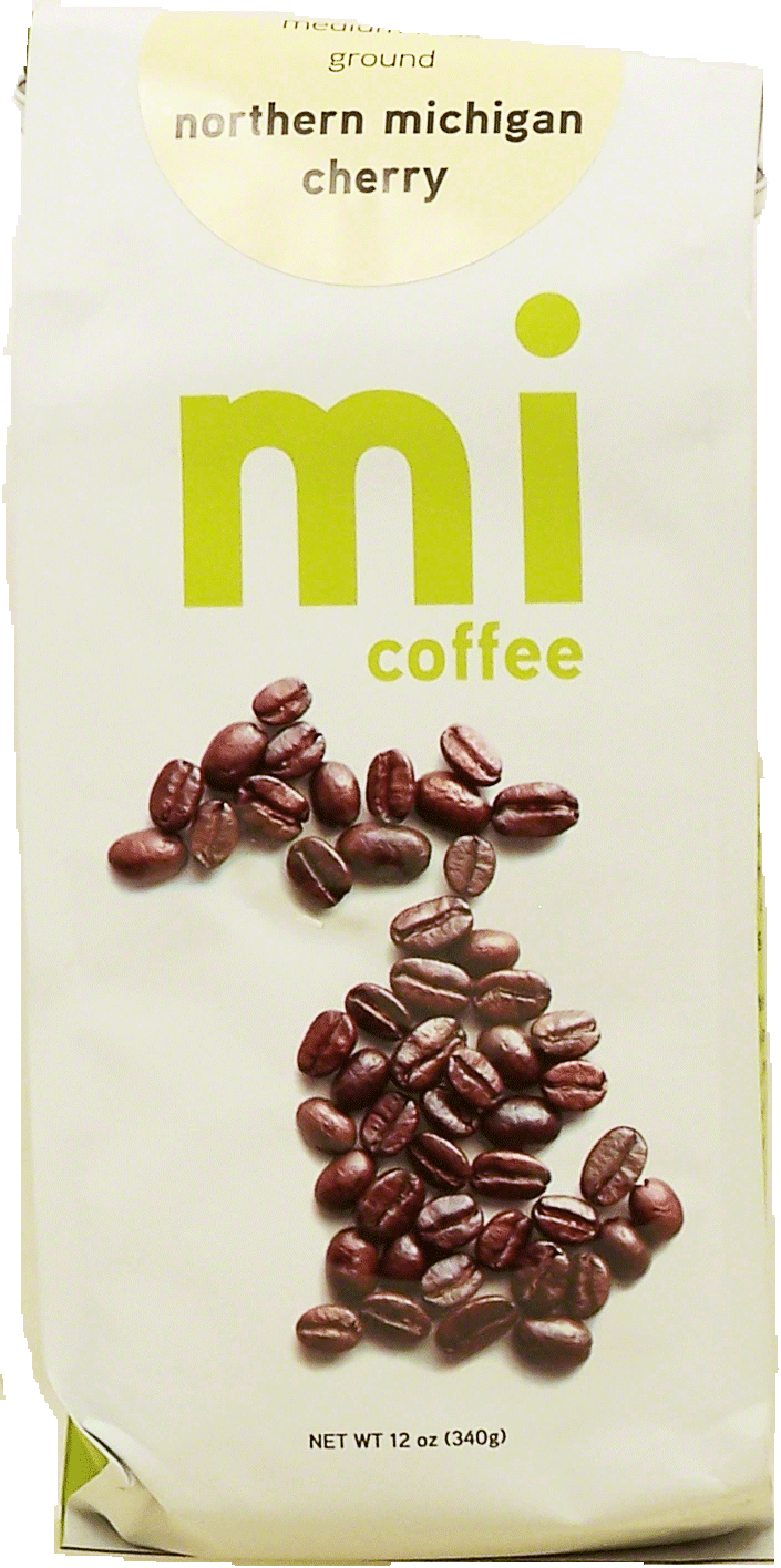 mi coffee northern michigan cherry medium roast ground coffee Full-Size Picture